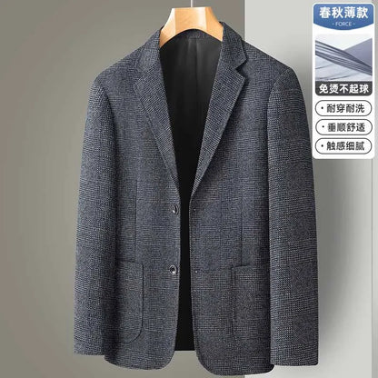 Men's Casual Loose Fit Blazer 13 Colors All-Season Plaid Suit Jacket for Men