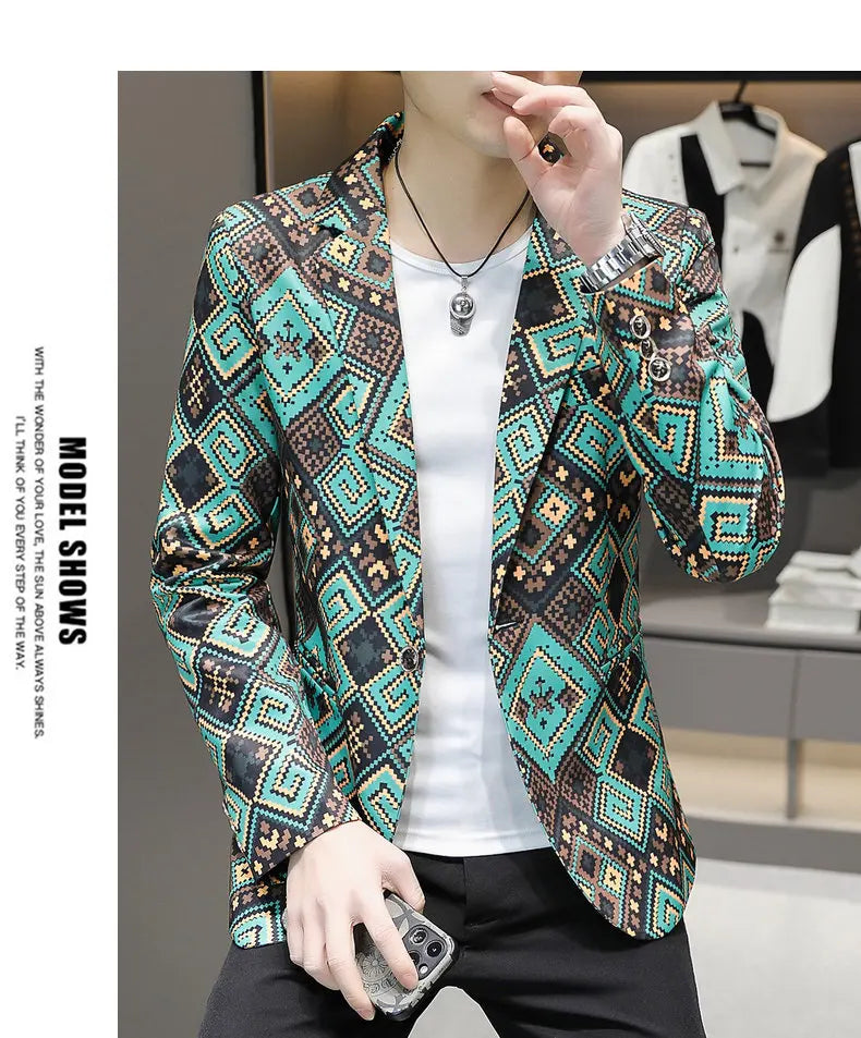 Blazer Men's fashion outdoor travel gentleman wedding Slimming Business versatile Trendy Casual Korean-style formal wear Blazer