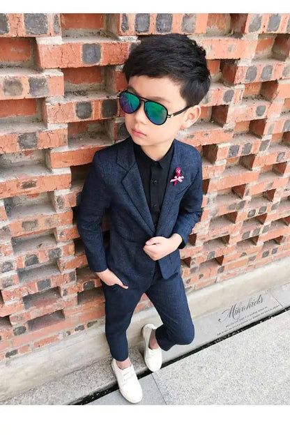 Kids Wedding Ceremony Slim Suit Children Formal Blazers Pants 2Pcs Photography Clothes Good Quality Baby Boys Handsome Suit