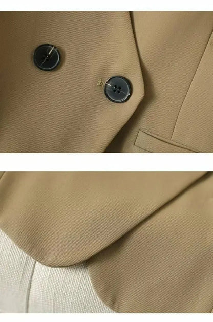 Women's Streetwear Fashion Double Breasted Suit Vest Casual Elegant Short Vest Office Ladies Waistcoat Female Sleeveless Jacket