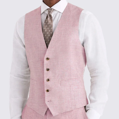 Men's Suit Vest Single Breasted V-Neck Waistcoat for Business Banquet and Casual Wear