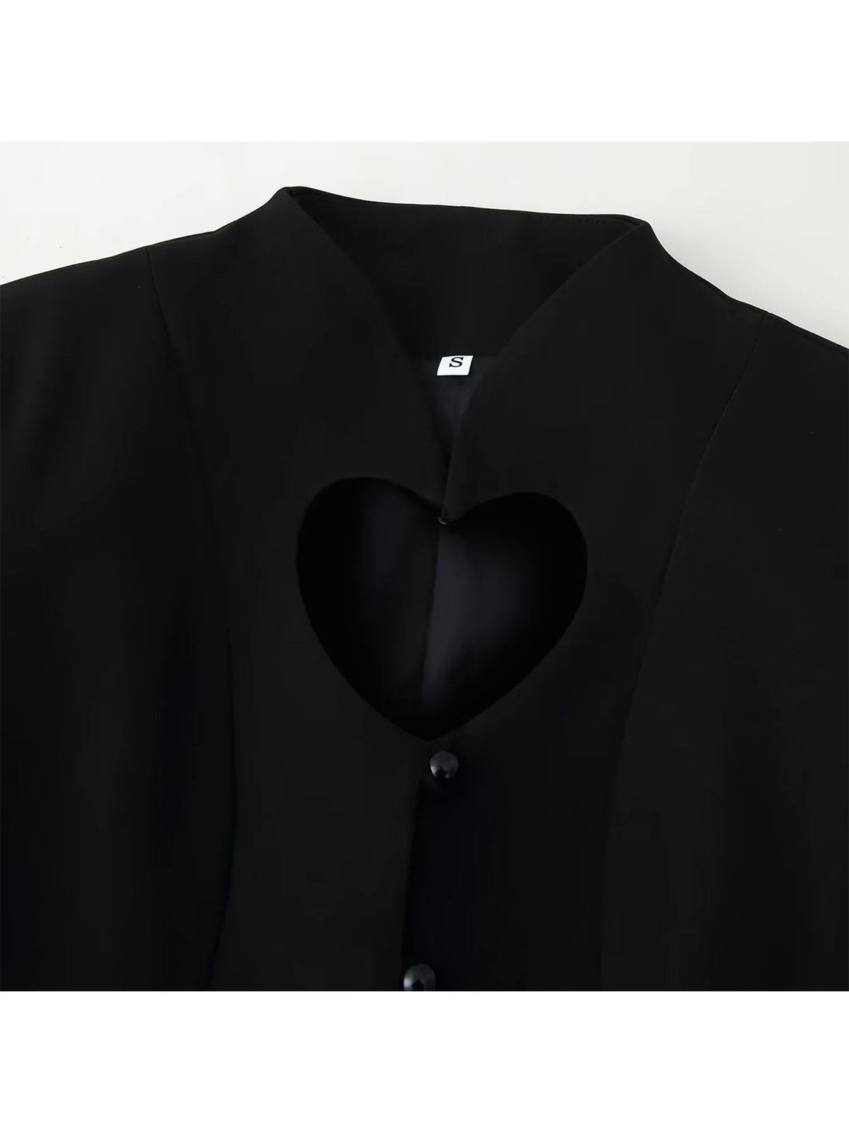 Women Black Gothic Emo Jacket Coat Vintage Fashion Coats Streetwear Long Sleeve Heart Hollow Jacket Outerwear 2000s Clothes 2026