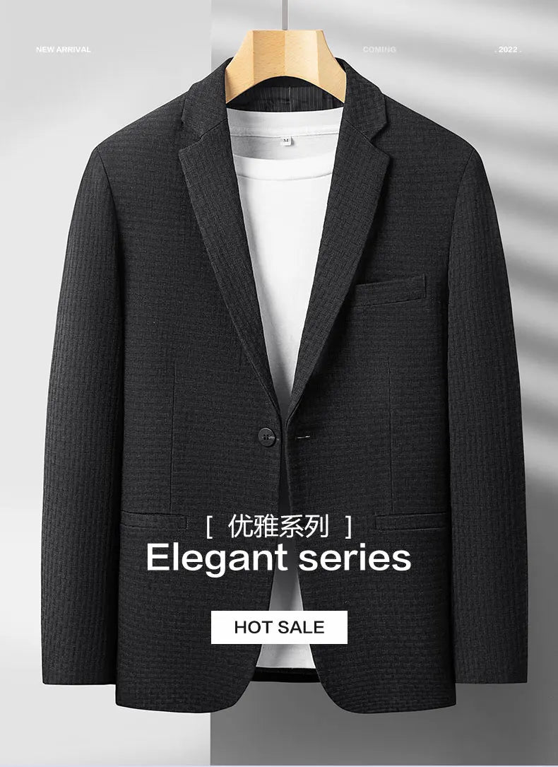 2025 Men's High-End Boutique Wool Suit Casual Business Top Coat Fashion Gentleman Party Four Seasons Elegant Tailored Suit