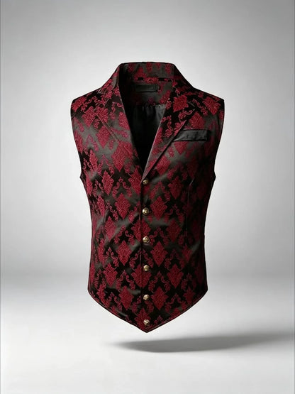 Men's Suit Vest – Floral Jacquard Waistcoat for Weddings & Formal Occasions