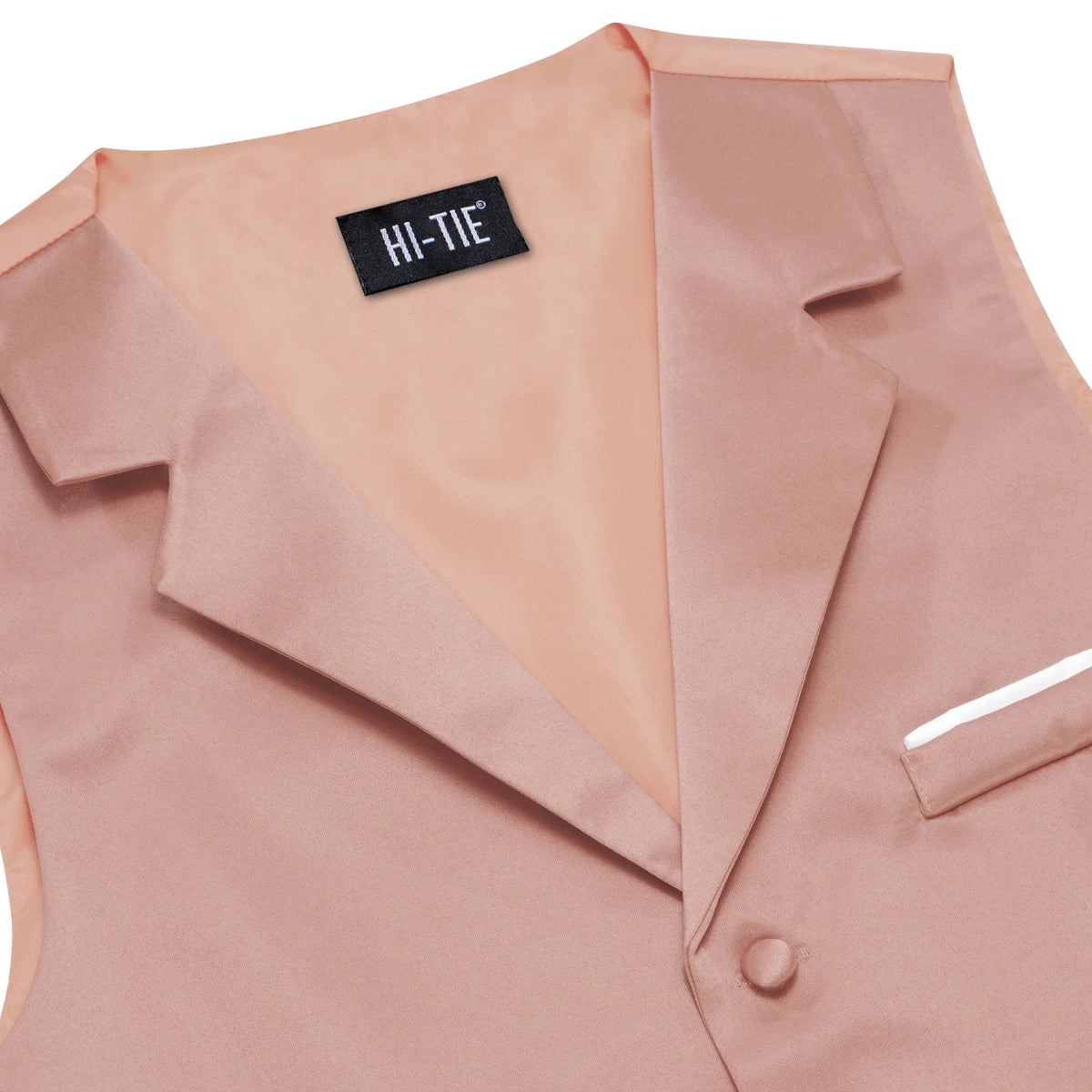 Men's Suit Vest with Tie Jacquard V-Neck Waistcoat for Business and Casual Occasions – Dusty Pink