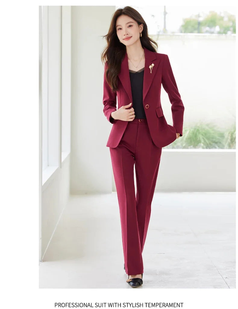 Elegant and fashionable professional women's wear, exquisite two-piece suit jacket + pants. 2025 autumn/winter new styles