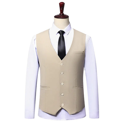 Men's Plus Size Vest Checkered Single Breasted Waistcoat for Wedding Groom Groomsmen