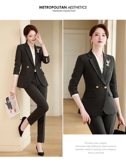 Stylish Professional Womens Boutique Pant Suit. Two-Piece Trousers + Suit Jacket, 2026 Autumn and Winter New Style