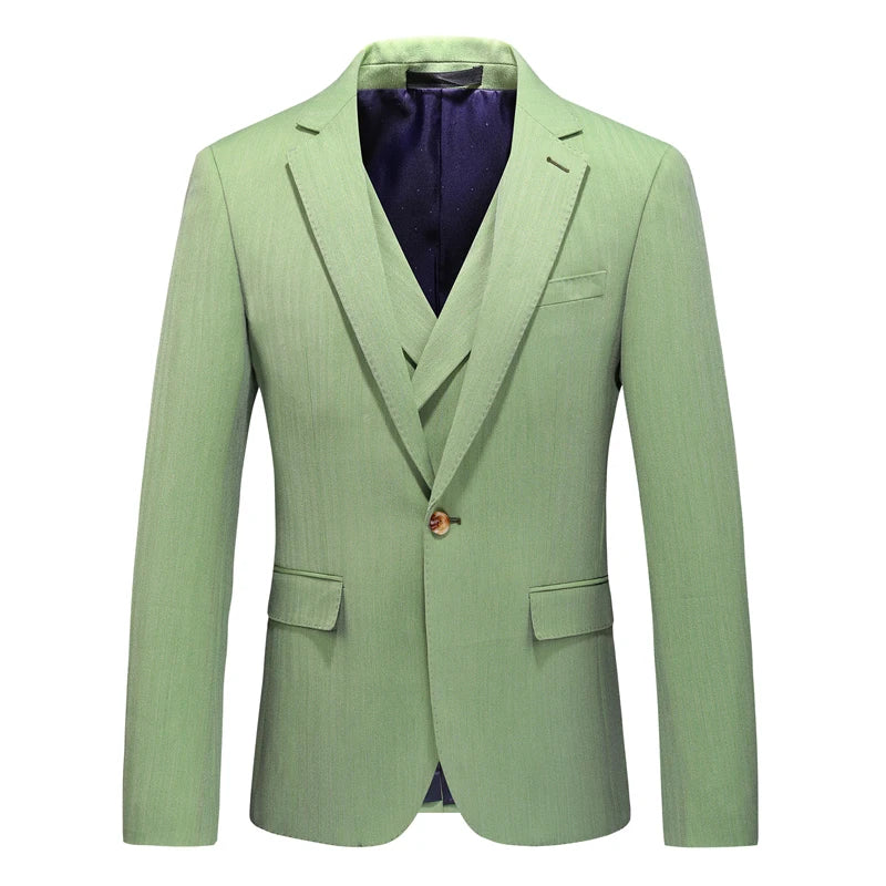 Men's Three-Piece Suit – Double Breasted Slim Fit Formal Suit for Men in Multiple Colors