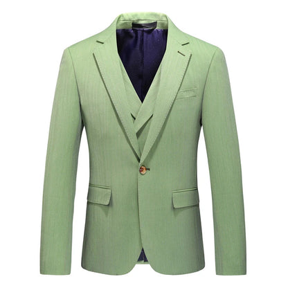 Men's Three-Piece Suit – Double Breasted Slim Fit Formal Suit for Men in Multiple Colors