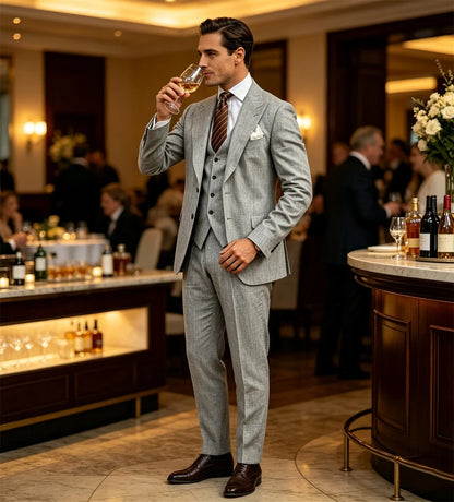 Men's Suit Customized 3 Piece Blazer Vest Pant Linen Set Full Man Terno Linen Suit Notched Lapel Casual Tuxedo Summer Wedding