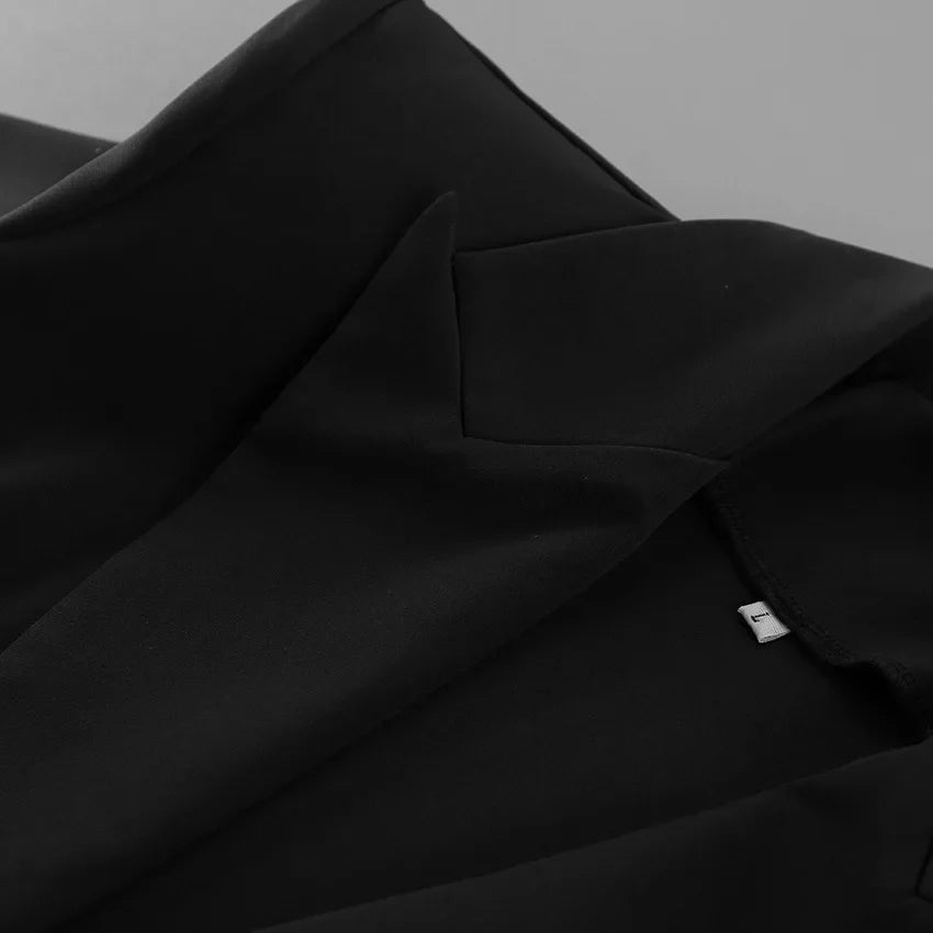 Fall,Winter,European,Clothes,Black suit,Coat,Chic,Sexy,Patchwork,Lace,Pocket,Women,Tops,Long Sleeve,Hot,Jacket,2026,New,6717001