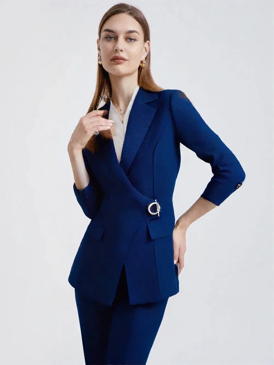 Women's Elegant Formal Suit Set Autumn Winter Fashion Ladylike Long Pants Ensemble Government Employee Interview Workwear
