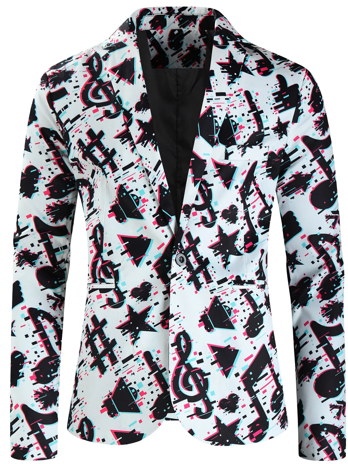 Veste Homme Luxe 2025 Nightclub Men Blazer Masculino Music Festival Notes Print Party Dress Stage Performance Men Suit Jacket