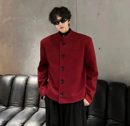 Trendy 2025 Short Coats Single Breasted Man Suits and Blazers Spring Clothes Elegant New in Original Handsome Jacket for Men