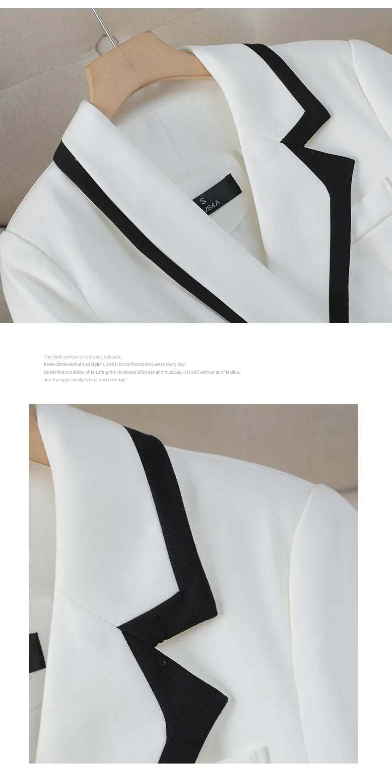 Luxury White Professional Clothing Dry Female Boss Suit Jacket Blazer Female Commuting Business Formal Wear Workwear Suits