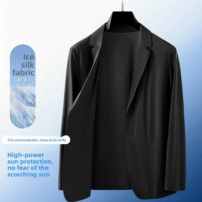 Summer Lightweight Sun Protection Blazer for Men - Stylish, Breathable, Casual, Icy Sensation, Lightweight, Silky Elastic Blazer