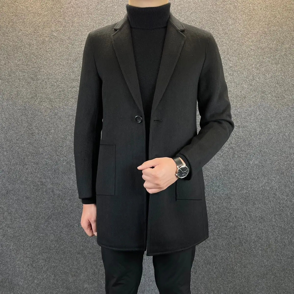 Elegant Single Breasted Coats Tweed Man Suits and Blazers Original Jacket for Men Spring Clothes Korean Style Casual Menswear
