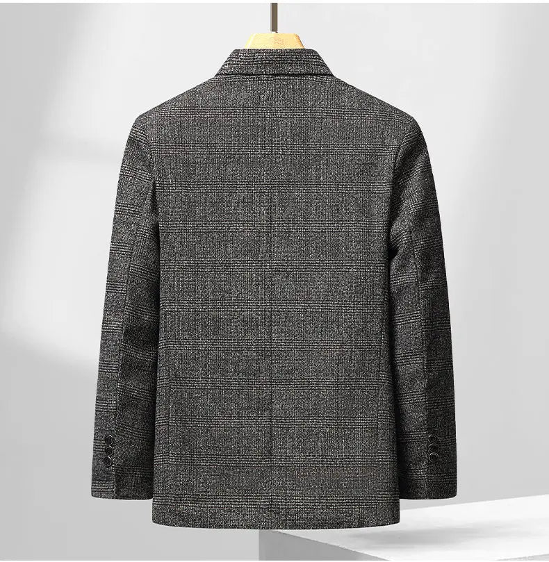 Blazer Autumn and Winter Men's Fashion Business Outdoor Travel Checkered Wedding Youth Slimming Casual High Formal Wear Blazer