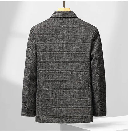 Blazer Autumn and Winter Men's Fashion Business Outdoor Travel Checkered Wedding Youth Slimming Casual High Formal Wear Blazer