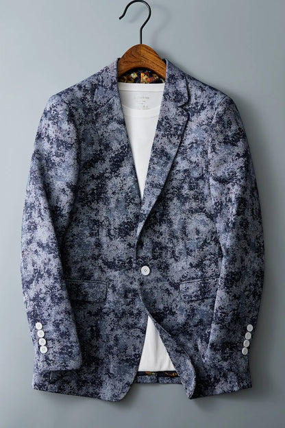 Men's Floral Jacquard Blazer Slim Suit Jacket Male Business Casual Coat Fashion Men Wedding Party Tuxedo Dress Blazers  Fit Tops