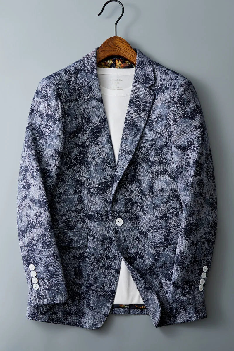 Men's Floral Jacquard Blazer Slim Suit Jacket Male Business Casual Coat Fashion Men Wedding Party Tuxedo Dress Blazers  Fit Tops