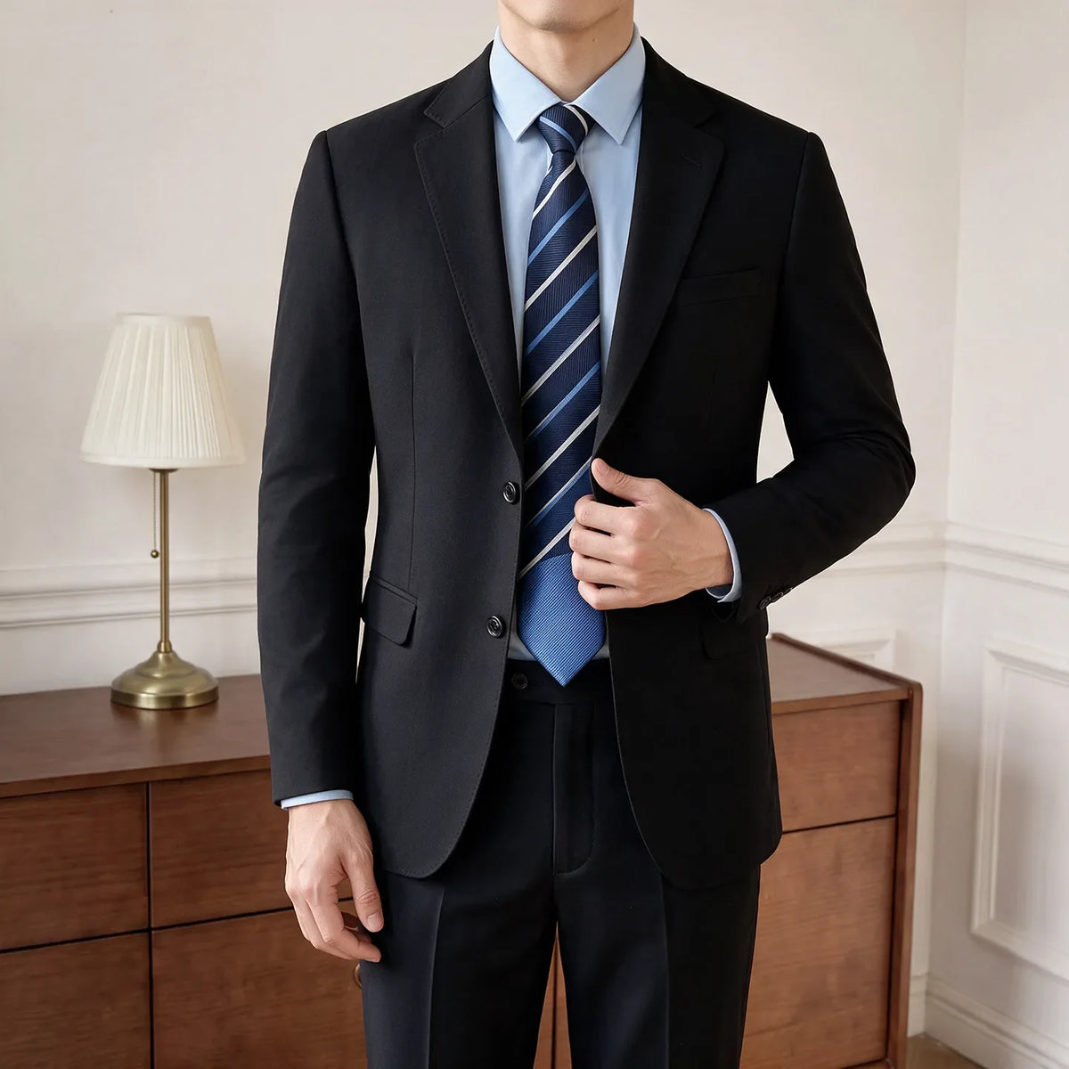 Men's Blazer Retro Texture Smart Casual Suit Lightweight Business Commuter Jacket