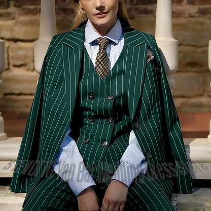 Formal Business Women's Suits Chic Single Breasted Peaked Lapel Office Work Smart Casual Female Clothes Set Three Pieces