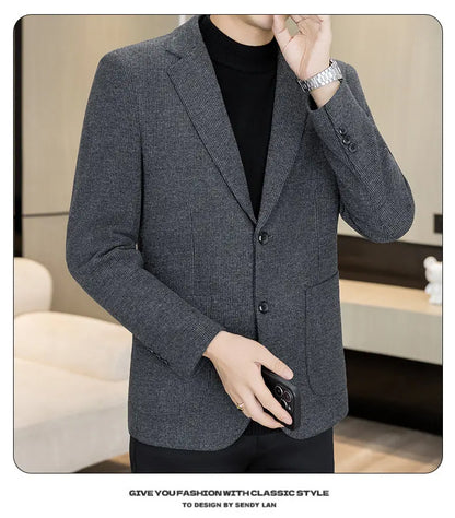 High-Quality Fashionable Autumn Winter New Design Casual Men's Suit Jacket Trendy Versatile Outerwear for Business And Casual We