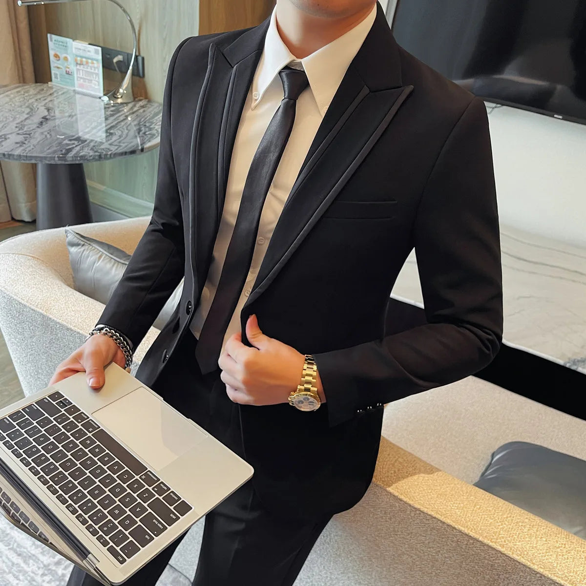Brand Suit Jacket Men Slim Fit Wedding Groom Dress Jackets Men's Business Casual Blazers Dress Code for Banquet Party Hosts 2025