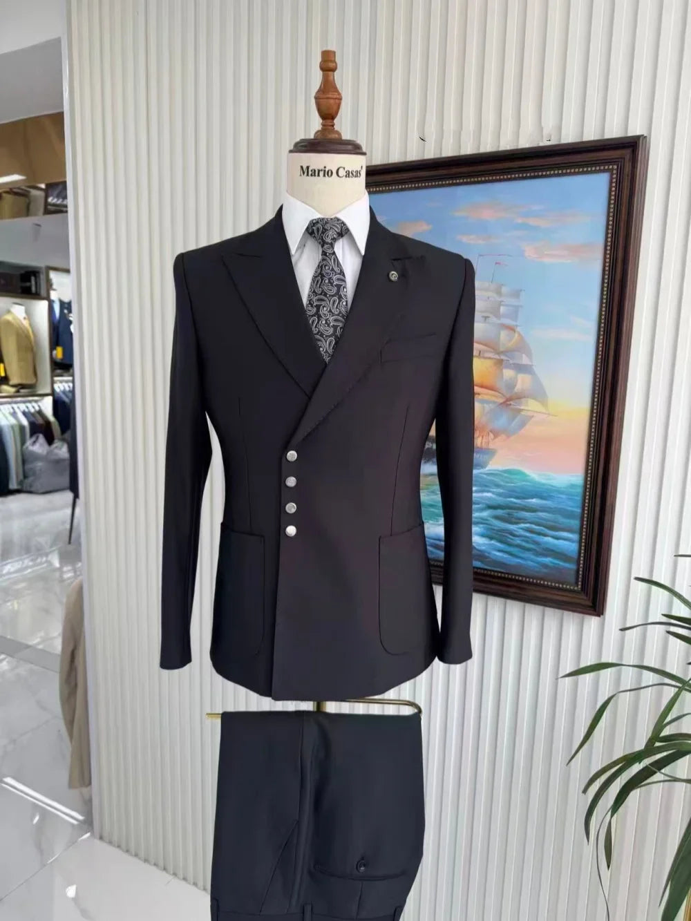 High Quality Man Slim Fit Suits 2 Pieces Business Party Wear Handsome Classy Men's Suit Set Wedding Groom Sets Dancing Wear