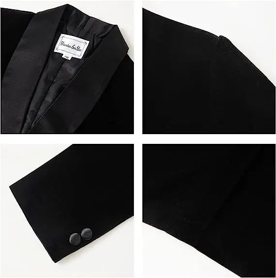 Boys Formal Suit Set 3-Piece Kids Wedding Suit Jacket Pants Bowtie for Birthday Ceremony Performance