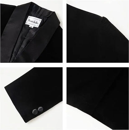 Boys Formal Suit Set 3-Piece Kids Wedding Suit Jacket Pants Bowtie for Birthday Ceremony Performance