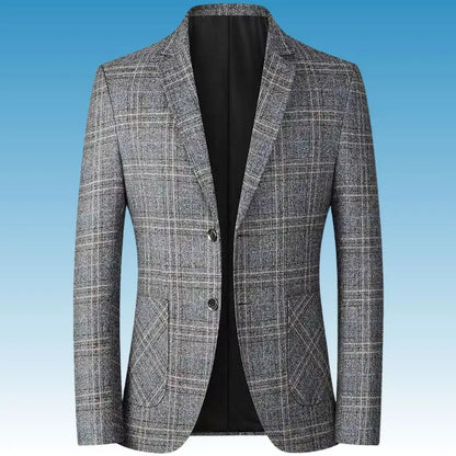 Men's Checkered Blazer for Smart Casual Business & Everyday Wear – Grey & Coffee