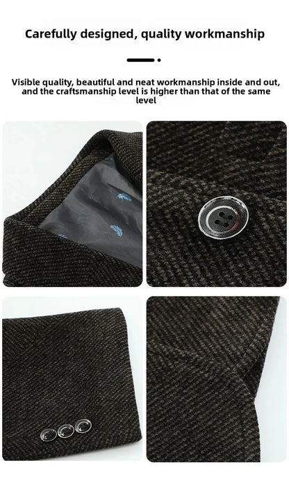 Blazer Men's Business Gentleman Wedding Fashionable Solid Color Best Man, Slimming and Casual Middle-aged and Elderly Blazer