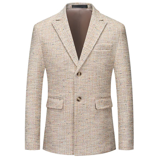 Men's Slim Fit Blazer Stand Collar Single Breasted Formal Wedding Party Jacket