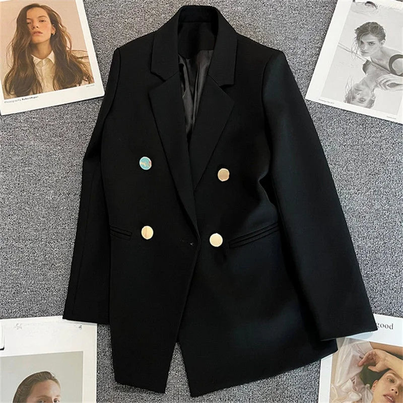 Women's Suit Coat Elegant Sports Casual Blazer Korean Fashion Luxury Jacket Autumn Solid Color Office Ladies Clothing Basic New
