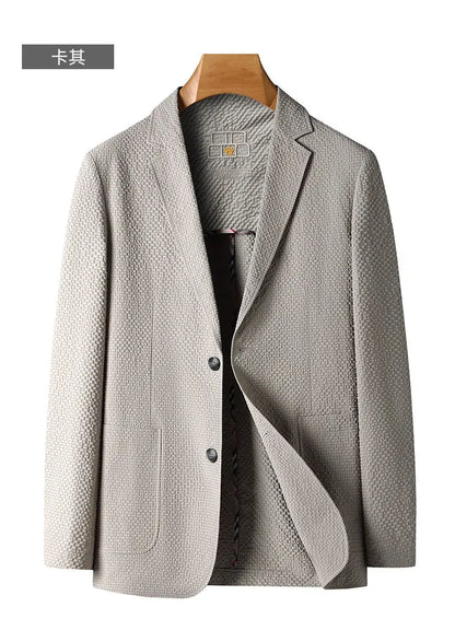 2026 Sun Protection Lightweight Blazer - Fashionable Business Outdoor Travel Wedding Casual Korean Men's Bubble Weave Blazer