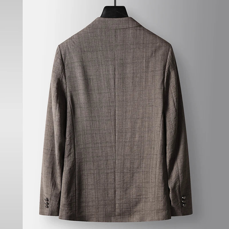 Men's Casual Blazer Single Breasted Spring Autumn Versatile Suit Jacket Grey Coffee