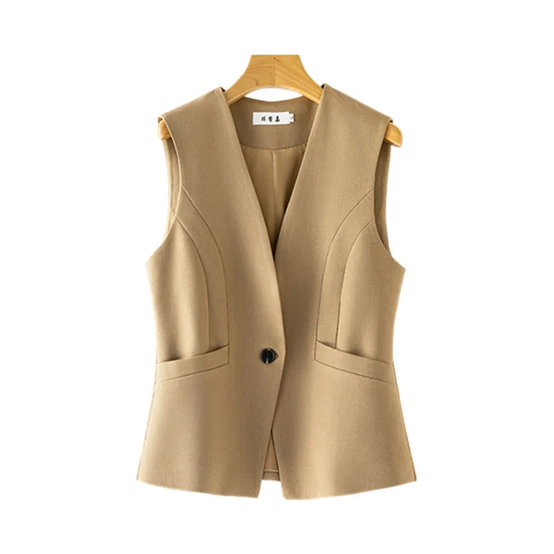 Women's Vest 2026 Spring Autumn Sleeveless Short Jacket New Commuter Versatile Female Waistcoat Tops Outerwear Chaleco Mujer