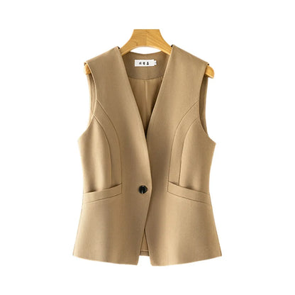 Women's Vest 2026 Spring Autumn Sleeveless Short Jacket New Commuter Versatile Female Waistcoat Tops Outerwear Chaleco Mujer