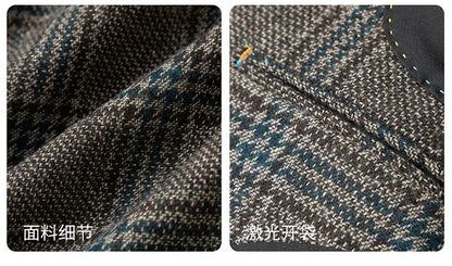 High Quality Retro Fashion 50% Woolen Men's Suit Jacket Autumn Winter Thicken Warm Business Slim Casual Wedding Coats Tailcoat