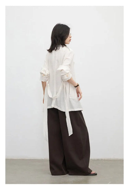 New Women Mid-length Trench Coats Loose Casual Oversized Double Breasted Office Ladies Blazer Jacket Spring Autumn