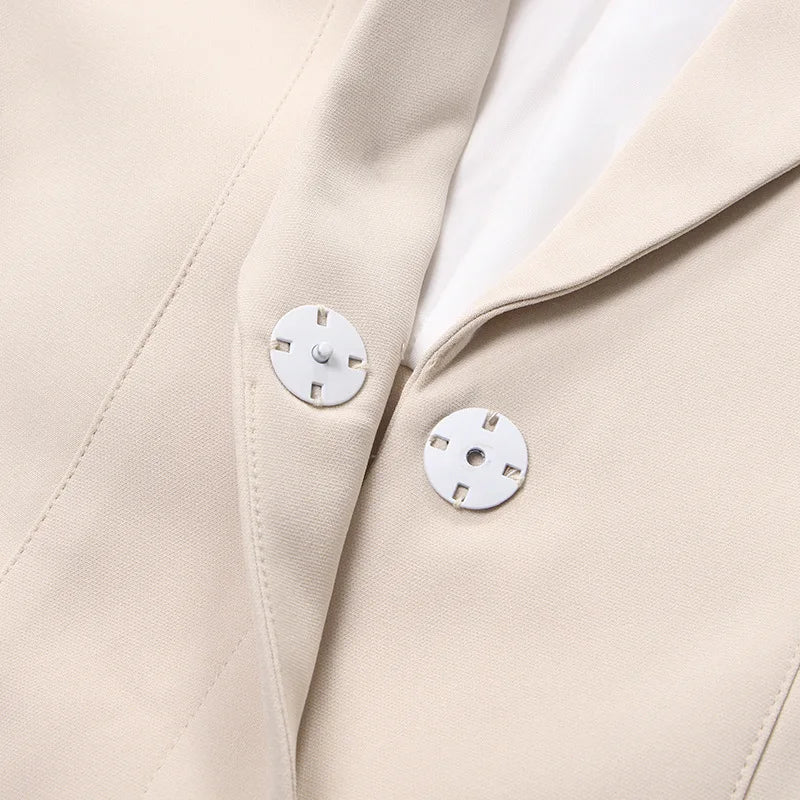 Women's Blazer Elegant Stylish Hollow Out Expose Waist Design Solid Color Patchwork Long-sleeved Slim Fit Suit-Coat HK28002