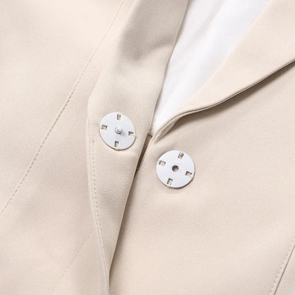 Women's Blazer Elegant Stylish Hollow Out Expose Waist Design Solid Color Patchwork Long-sleeved Slim Fit Suit-Coat HK28002