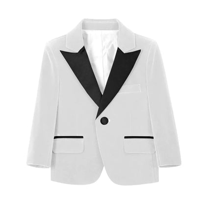 New Autumn Boys Handsome Velvet Jacket For School Performance High Quality Peak Lapel Kids Blazer Banquet Party Wear 2-20T