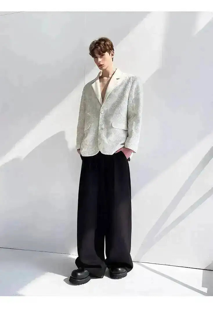 Coat 2026 New Luxury Elegant Blazer Embroidery Pattern Men's Fashion Original High Quality Handsome Casual Clothes JY7564