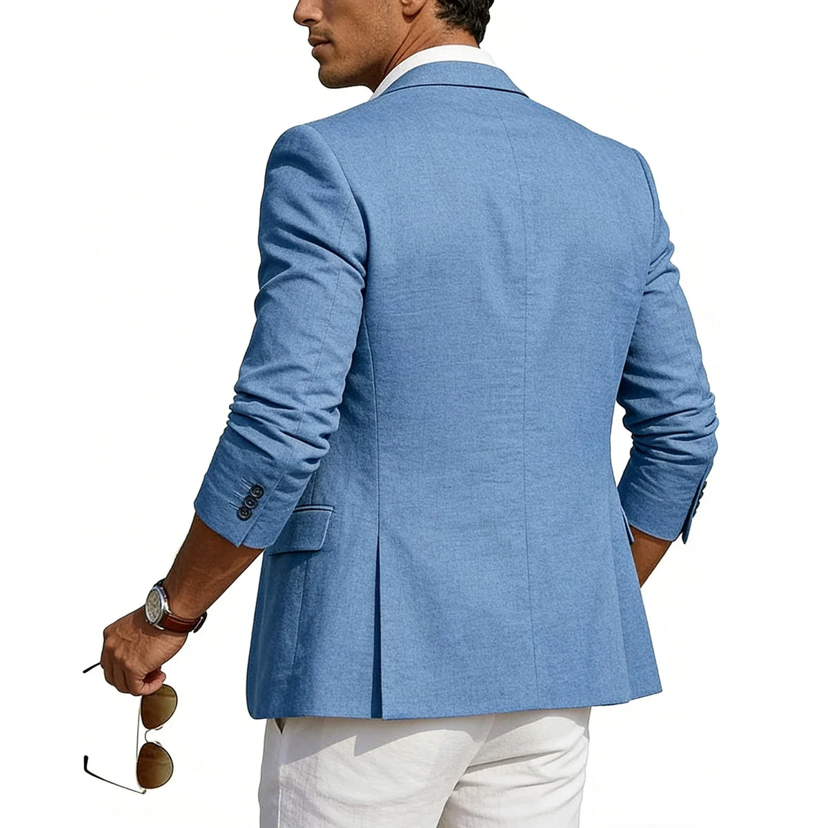 Men's Casual Linen Blazer Slim Fit Formal Business Lightweight One Button Suit Jacket for Spring/Summer Beach Wedding Sport Coat
