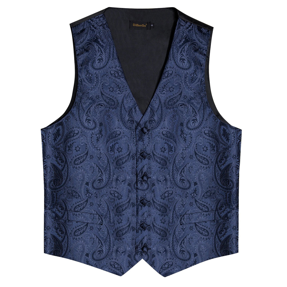 Men's Paisley Waistcoat Set – Single Breasted Formal Vest with Necktie and Pocket Square for Weddings and Business Events