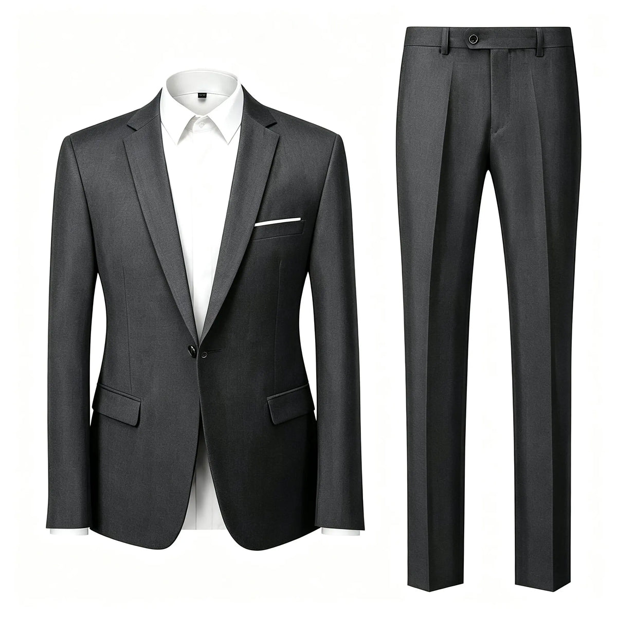 Men's Suit Set Wedding Elegant High Quality Blazer Pants Slim Fit Wrinkle Resistant Business Formal Breathable Durable